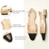 C.Paravano Women’s Slingback Flats Cap Toe | Slingback Flats for Women | Sandal Women | Flat Shoes for Women(Beige)