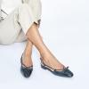 C.Paravano Women’s Slingback Flats Cap Toe | Slingback Flats for Women | Sandal Women | Flat Shoes for Women(Black)