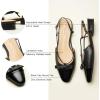 C.Paravano Women’s Slingback Flats Cap Toe | Slingback Flats for Women | Sandal Women | Flat Shoes for Women(Black)