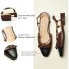 C.Paravano Women’s Slingback Flats Cap Toe | Slingback Flats for Women | Sandal Women | Flat Shoes for Women(Brown)
