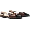 C.Paravano Women’s Slingback Flats Cap Toe | Slingback Flats for Women | Sandal Women | Flat Shoes for Women(Brown)