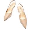 C.Paravano Kitten Heels for Women | Low Heel | Slingback Heels for Women | Pointed Pumps Shoes | Closed Toe Sandals(Beige)