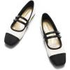 C.Paravano Mary Jane Shoes for Women, Women’s Square Toe Flats, Comfortable Mary Jane Flats, Stylish Slip On Dress Ballet Flat, White Walking Shoes for Casual Work & Party (Size 11.5,White)