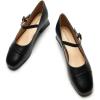 C.Paravano Mary Janes | Block Heels Pumps | Pumps Shoes Women | Low Heels | Chunky Low Heel(Black)