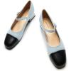 C.Paravano Mary Janes | Block Heels Pumps | Pumps Shoes Women | Low Heels | Chunky Low Heel(Blue)