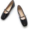 C.Paravano Mary Janes for Women | Ballet Flats | Womens Flats | Square Toe Flats for Women | Black Mary Jane(Size 9,Black_e)