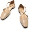C.Paravano Sandals for Women | Women Flats Dress Shoes | Mary Jane for Women | Flats Shoes Women Dressy(Beige)