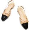 C.Paravano Women’s Slingback Flats Cap Toe | Slingback Flats for Women | Sandal Women | Flat Shoes for Women(Beige)