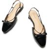 C.Paravano Women’s Slingback Flats Cap Toe | Slingback Flats for Women | Sandal Women | Flat Shoes for Women(Black)