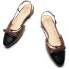 C.Paravano Women’s Slingback Flats Cap Toe | Slingback Flats for Women | Sandal Women | Flat Shoes for Women(Brown)