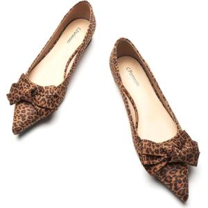 C.Paravano Flats for Women | Womens Flats | Pointed Toe Flats for Women | Ballet Flats | Women’s Flats Black(Leopard)
