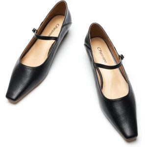 C.Paravano Women’s Pumps | Mary Jane Flats | Low Heel Dress Shoes | Convertible Heel Shoes(Black)