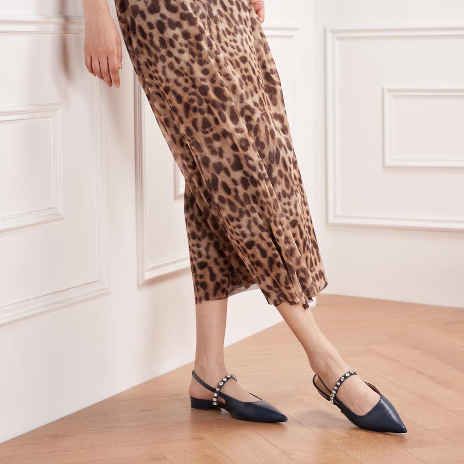 imageCParavano Slingback Flats Pointed Toe Flats for Women Slingbacks Shoes for Women Ballet FlatsA15b Navy