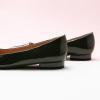 C.Paravano Flats Shoes for Women Pointed Toe Flats Dressy Flats Ballet Flats Shoes Patent Leather Shoes Comfortable Slip On Flat(Dark Green)