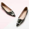 C.Paravano Flats Shoes for Women Pointed Toe Flats Dressy Flats Ballet Flats Shoes Patent Leather Shoes Comfortable Slip On Flat(Dark Green)