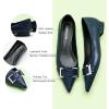 C.Paravano Flats for Women | Pointed Toe Flats | Ballet Flats | Women Dressy Shoes Comfortable(Size 8.5,Navy)