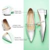 C.Paravano Slingback Flats | Pointed Toe Flats for Women | Slingbacks Shoes for Women | Ballet Flats(A15a Silver)