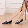 C.Paravano Slingback Flats | Pointed Toe Flats for Women | Slingbacks Shoes for Women | Ballet Flats(A15b Black)