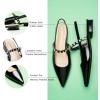 C.Paravano Slingback Flats | Pointed Toe Flats for Women | Slingbacks Shoes for Women | Ballet Flats(A15b Black)