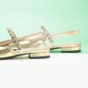 C.Paravano Slingback Flats | Pointed Toe Flats for Women | Slingbacks Shoes for Women | Ballet Flats(A15b Gold)