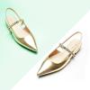 C.Paravano Slingback Flats | Pointed Toe Flats for Women | Slingbacks Shoes for Women | Ballet Flats(A15b Gold)