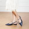 C.Paravano Slingback Flats | Pointed Toe Flats for Women | Slingbacks Shoes for Women | Ballet Flats(A15b Navy)