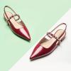 C.Paravano Slingback Flats | Pointed Toe Flats for Women | Slingbacks Shoes for Women | Ballet Flats(A15b Red)