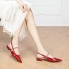 C.Paravano Slingback Flats | Pointed Toe Flats for Women | Slingbacks Shoes for Women | Ballet Flats(A15b Red)