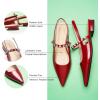 C.Paravano Slingback Flats | Pointed Toe Flats for Women | Slingbacks Shoes for Women | Ballet Flats(A15b Red)