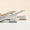 C.Paravano Slingback Heels for Women | T-Strap Mary Jane Shoes | Womens Pumps | Low Heel Dress Shoes(Grayish Blue)