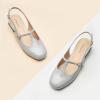 C.Paravano Slingback Heels for Women | T-Strap Mary Jane Shoes | Womens Pumps | Low Heel Dress Shoes(Grayish Blue)