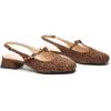C.Paravano Slingback Heels for Women | T-Strap Mary Jane Shoes | Womens Pumps | Low Heel Dress Shoes(Leopard)