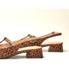 C.Paravano Slingback Heels for Women | T-Strap Mary Jane Shoes | Womens Pumps | Low Heel Dress Shoes(Leopard)
