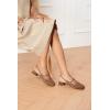 C.Paravano Slingback Heels for Women | T-Strap Mary Jane Shoes | Womens Pumps | Low Heel Dress Shoes(Leopard)