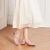 C.Paravano Slingback Heels for Women | T-Strap Mary Jane Shoes | Womens Pumps | Low Heel Dress Shoes(Pink)