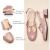 C.Paravano Slingback Heels for Women | T-Strap Mary Jane Shoes | Womens Pumps | Low Heel Dress Shoes(Pink)