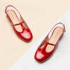 C.Paravano Slingback Heels for Women | T-Strap Mary Jane Shoes | Womens Pumps | Low Heel Dress Shoes(Red)
