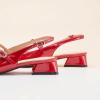 C.Paravano Slingback Heels for Women | T-Strap Mary Jane Shoes | Womens Pumps | Low Heel Dress Shoes(Red)