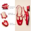 C.Paravano Slingback Heels for Women | T-Strap Mary Jane Shoes | Womens Pumps | Low Heel Dress Shoes(Red)