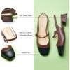 C.Paravano Slingback Sandals Round Toe | Slingback for Women | Dress Shoes | Women’s Mary Jane | Low Block Heel(Brown)