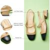 C.Paravano Slingback Sandals Round Toe | Slingback for Women | Dress Shoes | Women’s Mary Jane | Low Block Heel(Dark Beige)