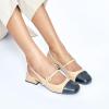 C.Paravano Slingback Sandals Round Toe | Slingback for Women | Dress Shoes | Women’s Mary Jane | Low Block Heel(Dark Beige)