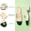 C.Paravano Slingback Sandals Round Toe | Slingback for Women | Dress Shoes | Women’s Mary Jane | Low Block Heel(Ivory)