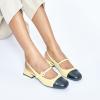 C.Paravano Slingback Sandals Round Toe | Slingback for Women | Dress Shoes | Women’s Mary Jane | Low Block Heel(Yellow)