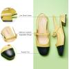 C.Paravano Slingback Sandals Round Toe | Slingback for Women | Dress Shoes | Women’s Mary Jane | Low Block Heel(Yellow)