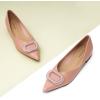 C.Paravano Women’s Flats Pointed Toe Flats for Women Designer Ballet Flats Leather Flats Shoes for Women Dressy Casual Work Office Party Shoes(Pink A3)