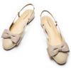 C.Paravano Slingback Flats | Sandals Women Dressy | Women’s Slingback Dress Shoes | Mary Jane Shoes | Detachable Ankle Strap(Beige)
