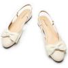 C.Paravano Slingback Flats | Sandals Women Dressy | Women’s Slingback Dress Shoes | Mary Jane Shoes | Detachable Ankle Strap(Milky White)