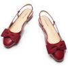 C.Paravano Slingback Flats | Sandals Women Dressy | Women’s Slingback Dress Shoes | Mary Jane Shoes | Detachable Ankle Strap(Red)