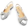 C.Paravano Slingback Flats | Sandals Women Dressy | Women’s Slingback Dress Shoes | Mary Jane Shoes | Detachable Ankle Strap(Silver)